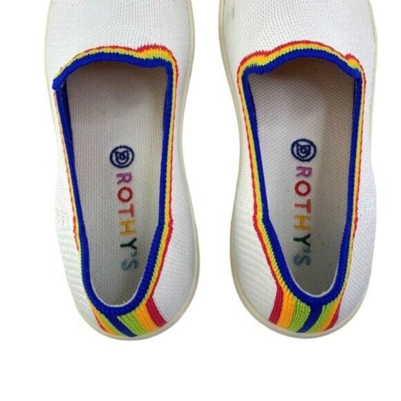 Rothys Rainbow Limited Edition Loafer in White - Picture 7 of 8